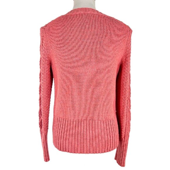 NWT Gap Designed & Crafted Cable Knit Sweater Rosewood Pink XS Wool Blend - Picture 6 of 7
